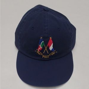 Nwt Polo Ralph Lauren Navy Cross Flag Long Bill Baseball Hat